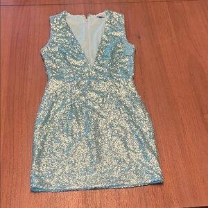 Tobi Sparkling Light Aqua Mini Dress